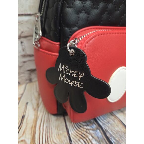 Loungefly Mickey Mouse Mini Backpack NEW Hardtag Red/Black NWT - Picture 3 of 8